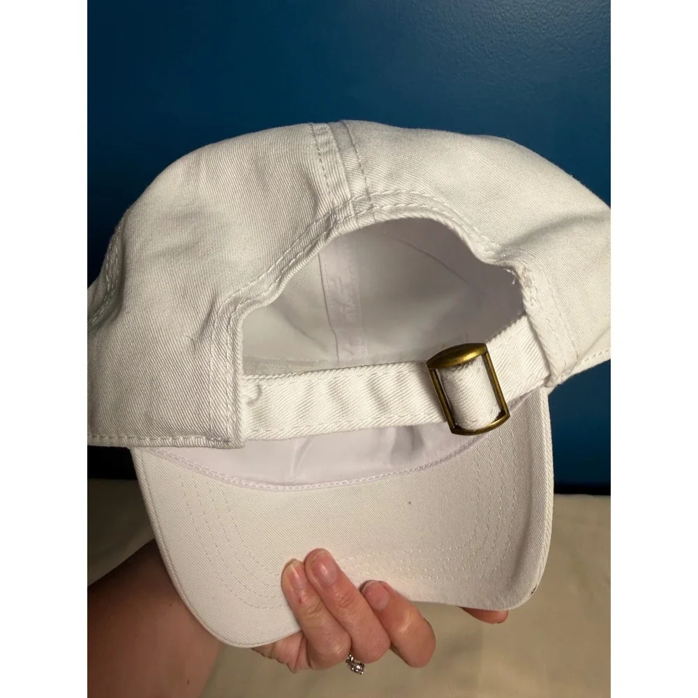 Manhattan Hat Company White Wifey Chenille Patch Baseball Cap Gold Glitter New